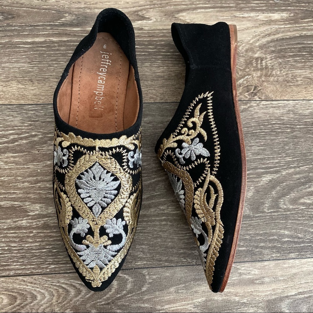 JEFFREY CAMPBELL Black Embroidered Shoes Vijay 6